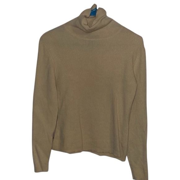 🌹ANN TAYLOR 100% ITALIAN MERINO WOOL TURTLE NECK RIBBED SWEATER - Picture 1 of 4